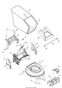 Deck Group Diagram and Parts List for 2691602-01 (EQ300E)(2020) Briggs and Stratton Lawn Mower